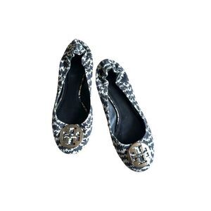 Tory Burch Reva Ballet Flats Zig Zag Print Size 7